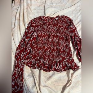 Red and white top